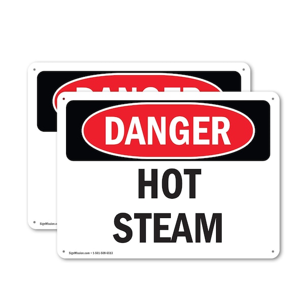 Signmission Hot Surface Sign, 7 in H x 10 in W, Plastic, Hot Steam OS-2PACK-DS-P-710-L-1844 - main